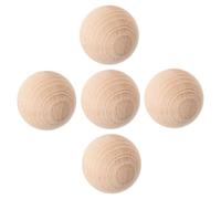 INOOMP 5pièces Lot de Boules De Croquet Rondes Bois Brut pour Jeux Extérieur Bricolage Et Décoration Artisanale