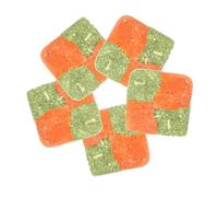 INOOMP 5pièces Molar Treats for Small Pets Bunny Chew Toys with Carrot Powder Grass Cubes for Hamsters Guinea Pigs and Chinchillas