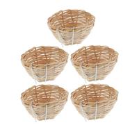 INOOMP 5pièces Nids Bambou Tressé Main pour Oiseaux de Petite avec Crochet de Suspension pour Perroquets Perruches et Canaris Lot de Nids Décoratifs