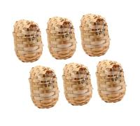 INOOMP 6 pièces Lot de Nids Oiseaux Tissés Main en Fibre Végétale avec Crochet Suspendu Abri Rustique et Respirant pour Jardin et Terrasse Décoration Naturelle et Refuge Protecteur