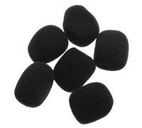 INOOMP 6 Pièces petite bonnette pour microphone casque éponge bonnette micro-cravate protecteur pare-brise toilettes revers Couverture Couvernes de mousse micro Noir