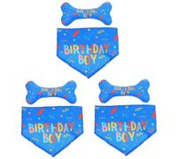 INOOMP 6pièces Bandana Anniversaire pour Chien Costume De Fête avec Serviette De Salive Et Motif Festif pour Photos Célébrations Anniversaire des Animaux