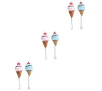 INOOMP 6pièces Jouet Peluche Design Glace pour Chiens Jouets Squeak Colorés Bleu Rose