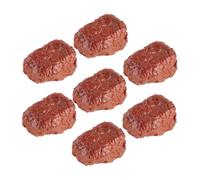 INOOMP 7 Pièces Faux Accessoire De Viande Réaliste Faire La Fête Steak Vie Fausse Viande Simuler Le Boeuf Accessoires De Viande Artificiels Boeuf Artificiel Faux Aliments Brun PVC