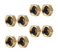 INOOMP 8 Pièces Bouchon et Finition Laiton Poli Résistance à Corrosion Intérieur en Cuivre 1/2 Pouce Filetage Femelle pour Plomberie Domestique