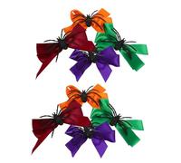 INOOMP 8 Pièces Spider Bow Hair Clips For Halloween Women Lightweight Cosplay Hairpieces With Cute Ribbon Bows In Orange Creative Spooky Accessories For Party And Costume