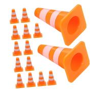 INOOMP 80 Pièces Mini Cônes de Signalisation Plastique Accessoires Réalistes pour Enseignement des Règles de Circulation Jouets Barricades Sécurisées pour Garçon Fille et Jeux Imitation
