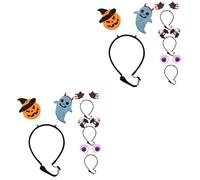 INOOMP 8pièces Accessoires De Déguisement pour Animaux -tête Halloween pour Chiens avec Thèmes Variés Chapeau De Trident De Chat Œil Étrange Citrouille pour Et Cosplay