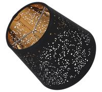 INOOMP Abat-jour à Pince en Tissu Ajouré Noir et Or, Couverture Légère pour Lampe de Table, Plafonnier, Applique et Lampadaire, Protection la Poussière, Diffuseur de Lumière D'ambiance,