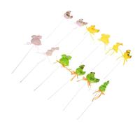 INOOMP Accessoire de Décoration de Pâques Lapin Poussin, et Panier | Plastique et Fil de Fer, Insertion Facile et Résistante, pour Compositions, Mariages, Photobooth