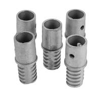 INOOMP Adaptateur de Manche en Alliage D'aluminium Argenté, Embouts Filetés de Rechange pour Balai, Connexion Serrée sans Outil, Kit 5 Pièces pour Réparation de Balai Poussoir Bureau