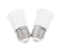 INOOMP Adaptateur pour Ampoule E27 Blanc 2pcs Rallonge en PC et Cuivre, Remplacement de Douille et Extension de Hauteur pour Éclairage Minimaliste Élégant