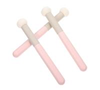 INOOMP Applicateur Correcteur Maquillage 3 Pièces Taille Longue en Latex Blanc Double Usage Sec et Humide pour Femmes Utilisation Maison et Institut de Beauté