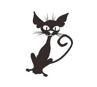INOOMP Autocollant Mural Halloween Chat Noir en Pvc, Décoration Murale Amovible pour Chambre ou Vitrine, Facile à Poser Déco Rapide et Festive