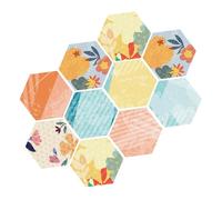 INOOMP Autocollants Hexagonaux pour Sol et Mur de Salle de Bain la Cuisine 10 Pièces Colle Adhésive Résistante à l'eau pour Surface Non Lisse