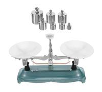INOOMP Balance Mécanique à Double Plateau Kit de Poids 500G pour Laboratoire et Salle de Classe Outil Pédagogique Scientifique Portable Vert