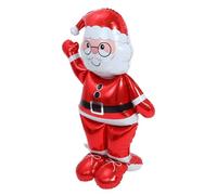 INOOMP Ballon Père Noël Géant Film Aluminium Décoration de Noël Réutilisable Ballon Debout Stable pour Fête et Ambiance Festive