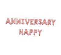 INOOMP Ballons Lettres Happy Anniversary Aluminium Décoration Ballons pour Anniversaire de Mariage Fête Cérémonie Ensemble Décoratif