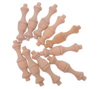 INOOMP Balustre Installation Facile Beige en Bois 10 Pièces Style Romain Colonne Décorative Robuste pour Meuble pour Cabinet à Vin et Amélioration Maison