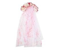 INOOMP Bandeau Voile de Mariée D’halloween Fleurs Rouges, Coiffe Voile en Résille Sanglante, Serrage-tête Fantôme pour Déguisement Fête du Jour des Morts, Accessoire Coiffure Femme,