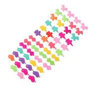 INOOMP Barrettes pour Cheveux de Dessin Animé 50 Pièces Mix Couleurs Petit Format Plastique pour Filles Accessoires Coiffure Quotidienne et Soirée Styles Variés Cœur, Couleur Aléatoire
