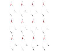 INOOMP Bas de Ligne en Fil d'acier Blanc Lot de 12 Ligne de Pêche Anti-Morsure Émerillons et Agrafe Kit pour Pêche en Eau Douce Mer Adapté aux Leurres
