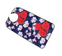INOOMP Bavoir pour Adultes Imperméable en Tpu et Polyester, Taille Unique, Motif Floral, Léger et Résistant, pour Repas des Personnes Âgées, Patients Alités et Adultes en Rééducation