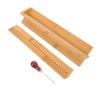 INOOMP Berceau de Reliure en Bois avec Poinçon et Guide de Perçage, Support Antidérapant 32 Cm pour Perforation Précise de Livres et Papiers, Outil Portable Multi-épaisseurs pour Kit