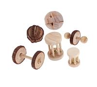 INOOMP Bien-être des Animaux de Compagnie : 6 Jouets à Mâcher en Bois pour Hamster Perroquet Molaire pour Lapins Cochons d'Inde