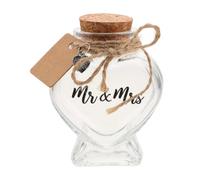 INOOMP Bocal à Souvenirs en Forme de cœur « et Madame », Bouteille à | Bocal à sable vide, souvenir en verre en forme de cœur, pour un voyage de noces, un souvenir de couple, une fête prénuptiale