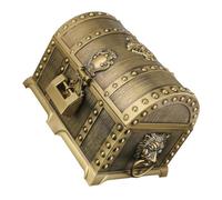 INOOMP Boîte à Bijoux Vintage Alliage Métallique avec Serrure Coffret Classique de Rangement pour Boucles Oreilles Bagues Colliers Bracelets et Montres Style Européen Royal pour Femmes et