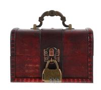 INOOMP Boîte à Bijoux Vintage avec Serrure à Code Coffre de Rangement Compact et pour Organiser Bagues et Accessoires Finition Ancienne Rouge Patinée