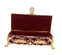 INOOMP Boîte à Bijoux Vintage Ornée Alliage Métallique Coffre Rétro pour Femmes Rangement Protecteur et Décoratif pour Bijoux Précieux Cadeau Élégant
