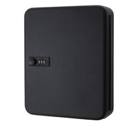 INOOMP Boîte à Clés Murale Design Compact à Coins Arrondis Serrure à Code en Fer Noir 28 Emplacements pour Rangement Sécurisé des Clés pour Maison