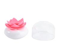 INOOMP Boîte à Coton-tiges Lotus Rose en Plastique Couvercle | Rangement Détachable, Garde les Coton-tiges Propres, Usage la Cuisine et Salle de Bain, Décoratif