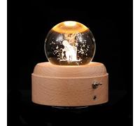 INOOMP Boîte à Musique Boule de Cristal LED Veilleuse LED Miniature Boule de Cristal Décorative Projection Lumineuse pour Garçon et Filles Table et Bureau