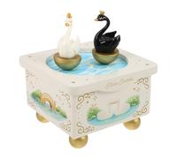 INOOMP Boîte à Musique Manuelle en Bois avec Cygne Rotatif, mécanisme à | Boîte à musique mécanique à remontoir pour fille, souvenir de collection pour mariage, anniversaire, Saint-Valentin,