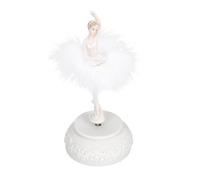 INOOMP Boîte à Musique Rotative en Résine Blanche Danseuse de Ballet, Ornement Décoratif Romantique pour Chambre ou Fête, Jouant Musique Douce