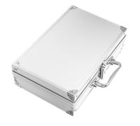INOOMP Boîte à Outils Portable en Alliage d'Aluminium Argentée à Angle Droit, Mallette de Rangement Spacieuse et Solide, Organisateur Polyvalent pour Maison, Bureau et Chantier