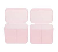 INOOMP Boîte de Rangement Conteneur Solide en Abs Transparent pour Manucure 2 Pièces Stockage D'accessoires DIY et Petits Objets pour Coton à Ongles