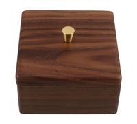 INOOMP Boîte de Rangement en Bois de Noyer Couvercle Carré Design Simple et Grain Naturel pour Cotons-tiges et Cotons Démaquillants pour Coiffeuse et Salle de Bain