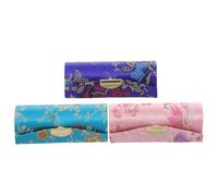 INOOMP Boîte de Rangement pour Rouge à Lèvres Étui Lisse en Plastique 3pcs Plusieurs Styles Motif Exquis Style Chinois Élégant pour Paquet à Main ou Paquet Bandoulière