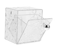 INOOMP Boîte Rangement Cosmétiques Murale Transparente Pet Abs Organisateur Mural pour Disques Démaquillants et Maquillage Design Gain de Place avec Couvercle Abattant Pratique pour