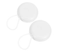 INOOMP Boîte Ronde en Plastique Blanche Lot de 2 Pièces Étanche et Facile à Nettoyer avec Cordelette pour Bouchons D'oreille de Piscine pour Paquet de Sport