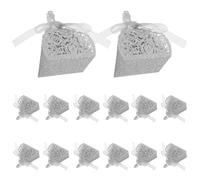 INOOMP Boîtes à Dragées Ajourées Argentées Pailletées 25 Pcs Coffrets Présents pour Invités Mariage, Boîtes à Friandises pour Chocolat, Emballage Élégant pour Fêtes et