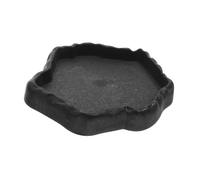 INOOMP Bol Eau pour Reptiles Gris Mangeoire Stable Multifonction pour Tortues Lézards et Reptiles Bol Alimentation et Abreuvoir Facile à Nettoyer pour Terrariums