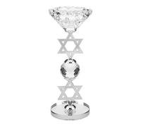 INOOMP Bougeoir de Shabbat : Chandelier étoile à Six Branches en Cristal pour Hanoukka - Support de Table pour Bougie Pilier - Décoration de Bureau juive rétro