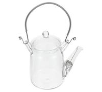 INOOMP Bouilloire en Verre Transparent 350 Ml Corps Inoxydable, Couvercle Étanche, Résistance à Haute Température, pour Thé, Eau Froide et Boissons Chaudes, Usage Quotidien et Réception