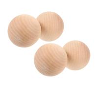 INOOMP Boules de Croquet en Bois Naturel 5 CM Lot de 4 pour Jeux de Pelouse Extérieur et Activités Manuelles Pratiques et Rangement Facile