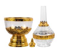 INOOMP Bouteille en Verre Symbole de Bénédictions pour Eau Bénite Fonction de Goutte à Goutte pour Cérémonies de Baptême et Prières Personnelles